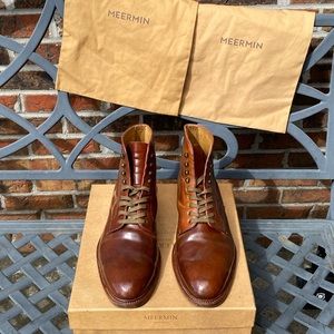 Meermin Shell Cordovan boots in Cognac US 12D UK 11E